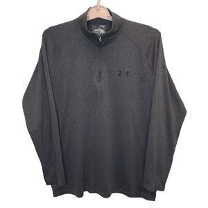 Under Armour Mens Heatgear Grey Loose Fitted Quarter Zip Long Sleeve Shirt M